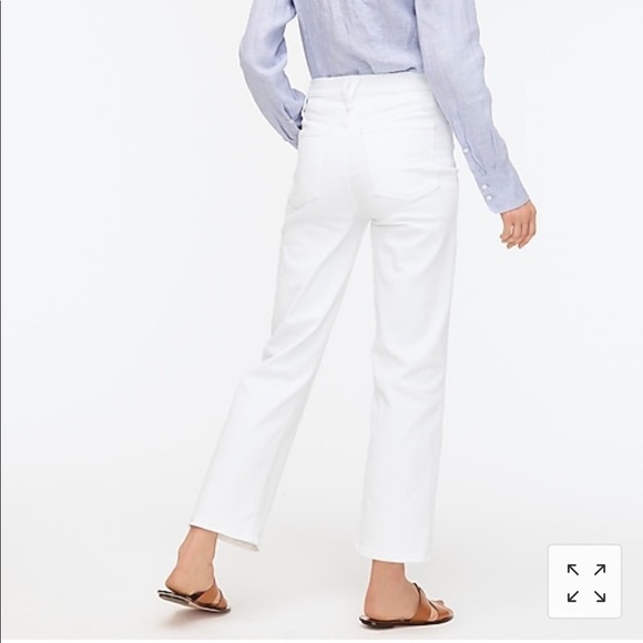 J. Crew Petite slim wide-leg jean in white AJ947 - Picture 1 of 4